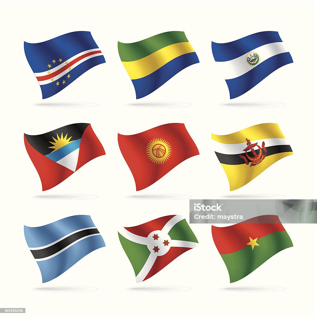 Zestaw flagi świata 8 - Grafika wektorowa royalty-free (Flaga)