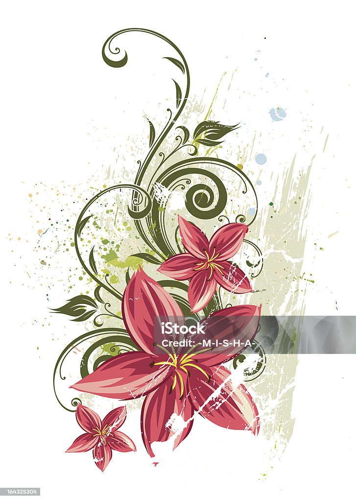 Czerwone kwiaty - Grafika wektorowa royalty-free (Abstrakcja)