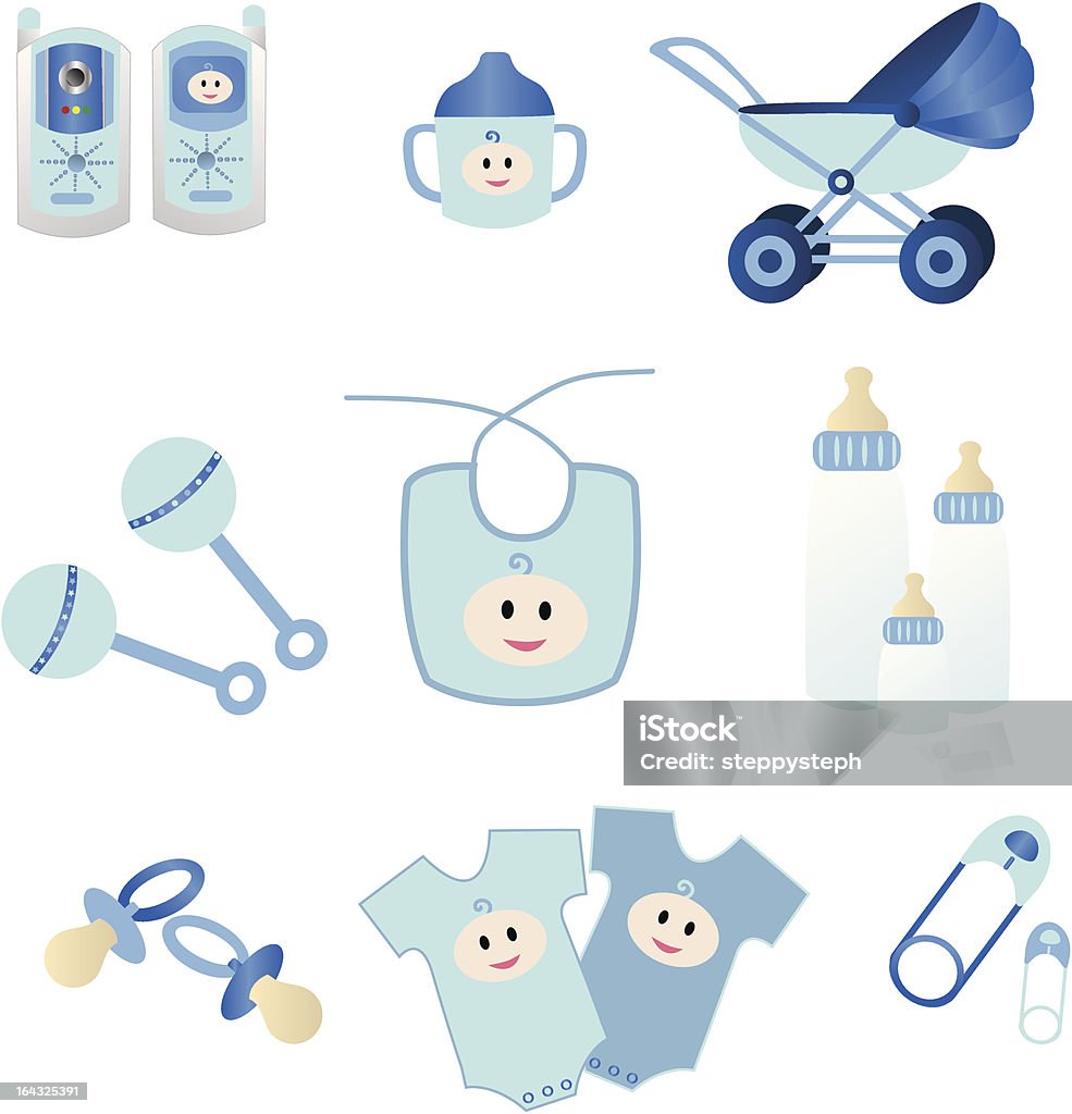 Blu Baby icone - arte vettoriale royalty-free di Abbigliamento casual