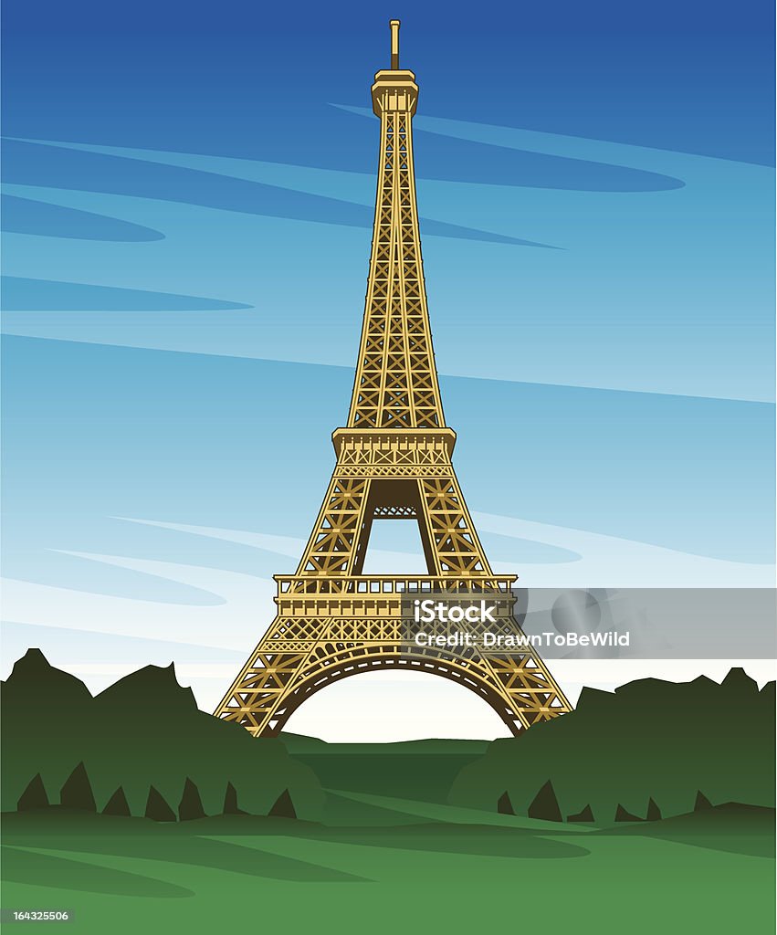 Torre Eiffel Parigi Francia - arte vettoriale royalty-free di Dorato - Colore descrittivo