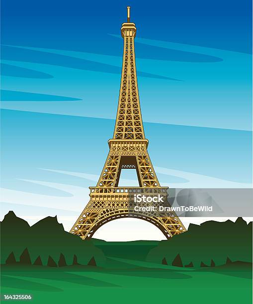 Torre Eiffel Parigi Francia - Immagini vettoriali stock e altre immagini di Dorato - Colore descrittivo - Dorato - Colore descrittivo, Torre Eiffel, Ambientazione esterna