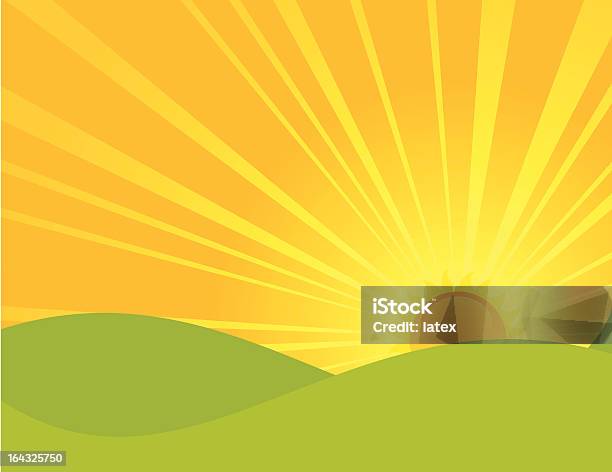 Wschód Słońca - Stockowe grafiki wektorowe i więcej obrazów Bez ludzi - Bez ludzi, Błyszczący, Gorąco