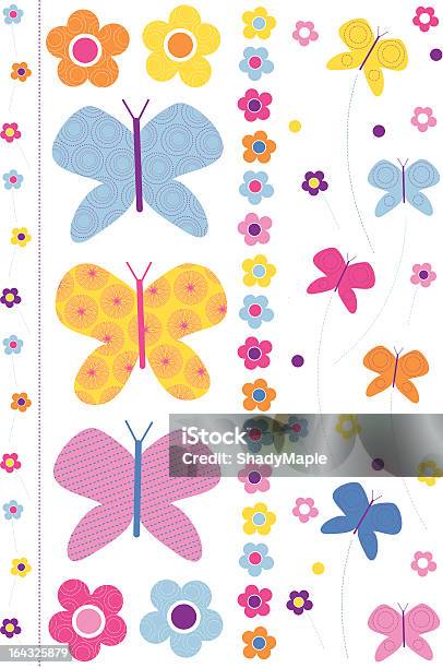 나비 플로럴 곤충에 대한 스톡 벡터 아트 및 기타 이미지 - 곤충, 꽃-식물, 꽃무늬