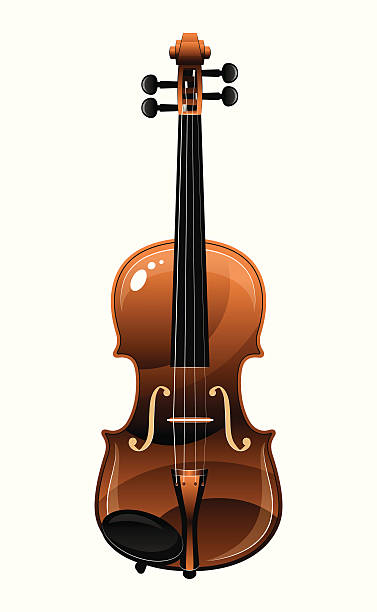 violin vector art illustration