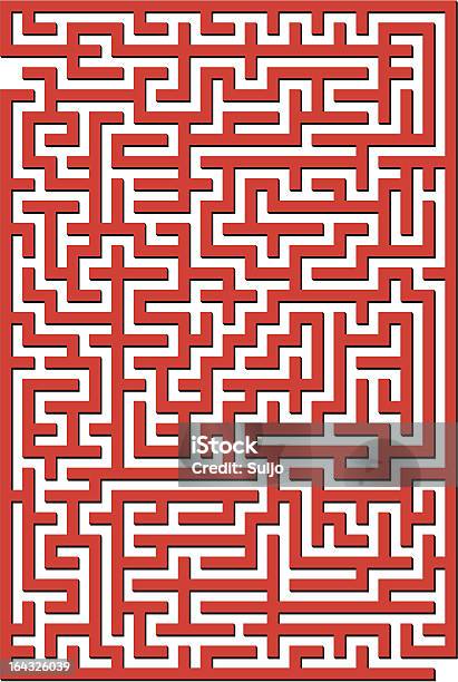 Complex Red Maze Stock Illustration - Download Image Now - Maze, Backgrounds, Complexity