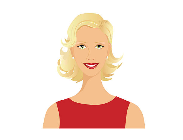 Blonde girl vector art illustration