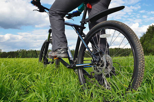 istock bicyclist riding a mountain bike 164326182