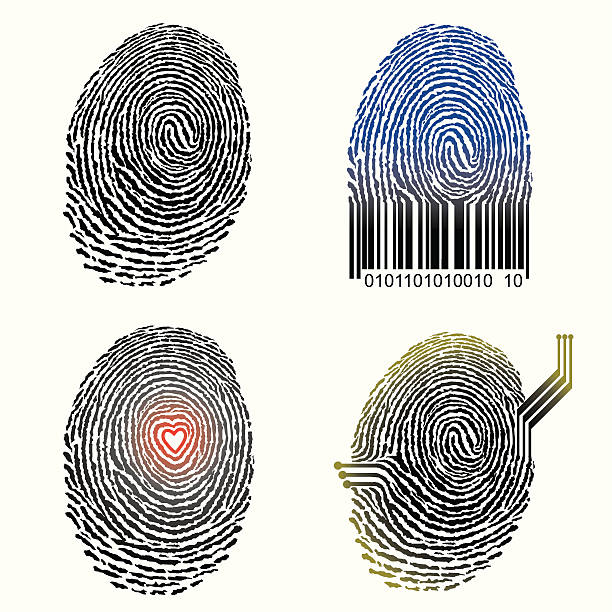 wzór odcisku palca - fingerprint backgrounds identity human finger stock illustrations