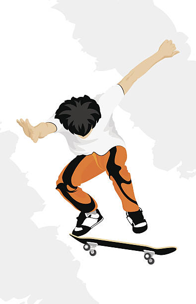 skateboarder vector art illustration