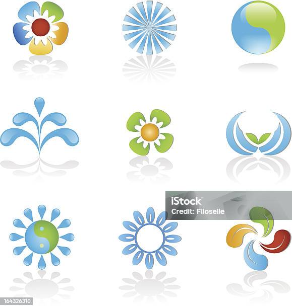 Środowiska Logo I Elementy - Stockowe grafiki wektorowe i więcej obrazów Symbol Yin i Yang - Symbol Yin i Yang, Logo, Zielony kolor