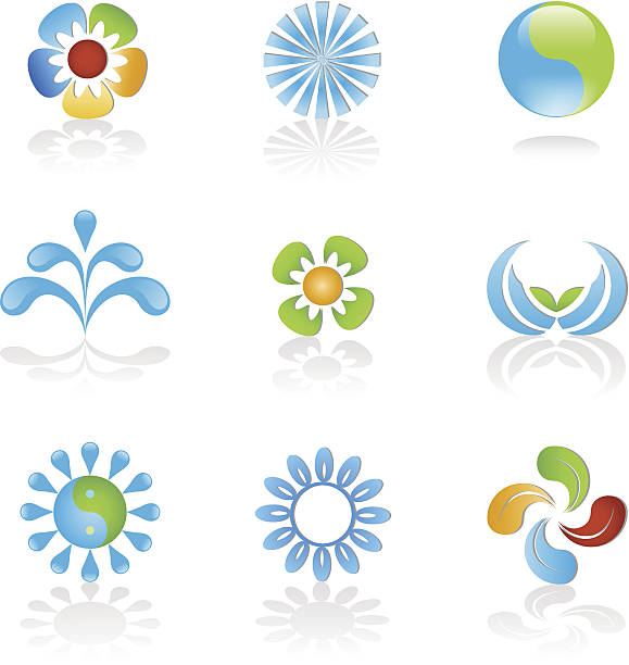 Environmental logos and elements vector art illustration