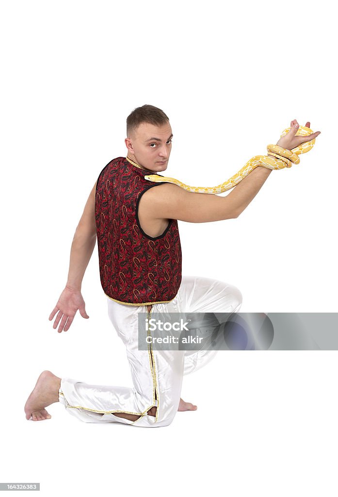 Man With Python Snake Stock Photo - Download Image Now - Adult, Adults ...