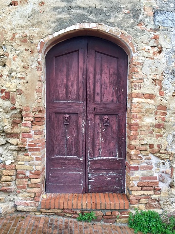 Rustic door in Tuscany Italy