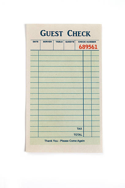 Blank Guest Check stock photo