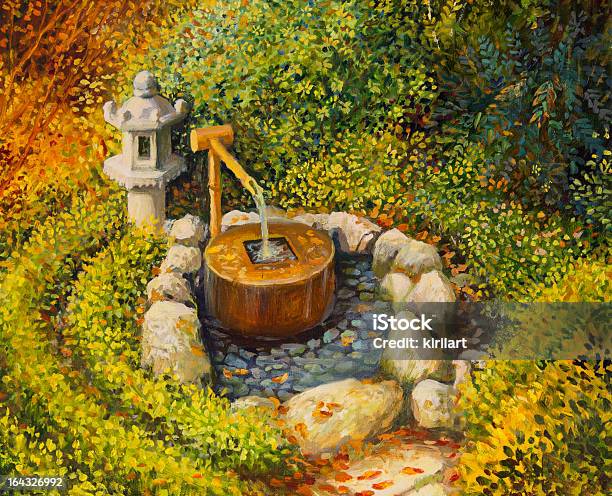 Scent Of Tranquillity Stock Illustration - Download Image Now - Bamboo - Material, Fountain, Art Product