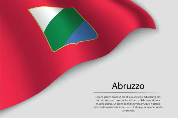 Vector illustration of Wave flag of Abruzzo is a region of Italy.