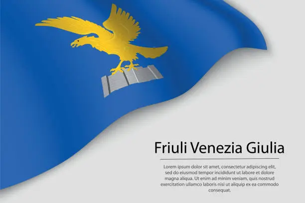 Vector illustration of Wave flag of Friuli Venezia Giulia is a region of Italy.