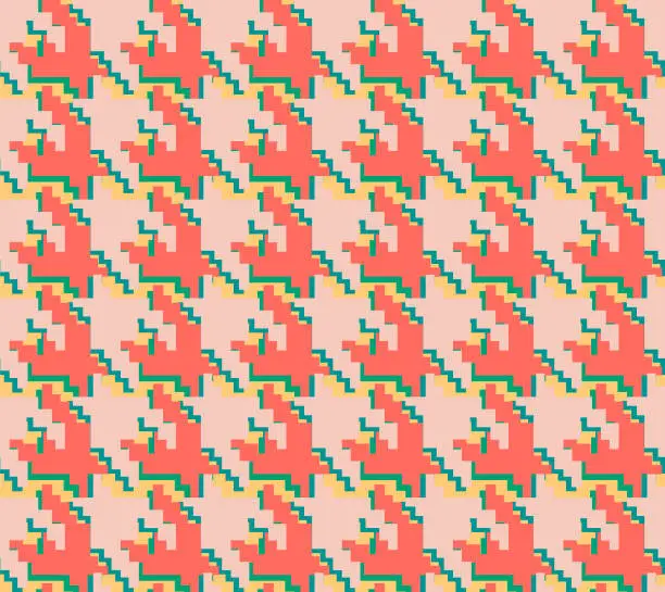 Vector illustration of Woven houndstooth textile pattern, perfect for fabric .
