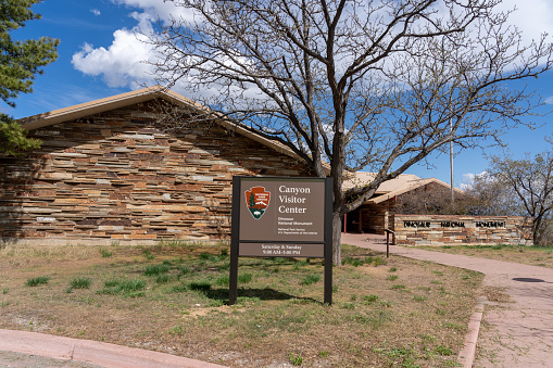 Canyon Visitor Center in Dinosaur National Monument in Dinosaur, Colorado, USA, May 16, 2023. Canyon Visitor Center is the gateway to the monument's mountains and river canyons.