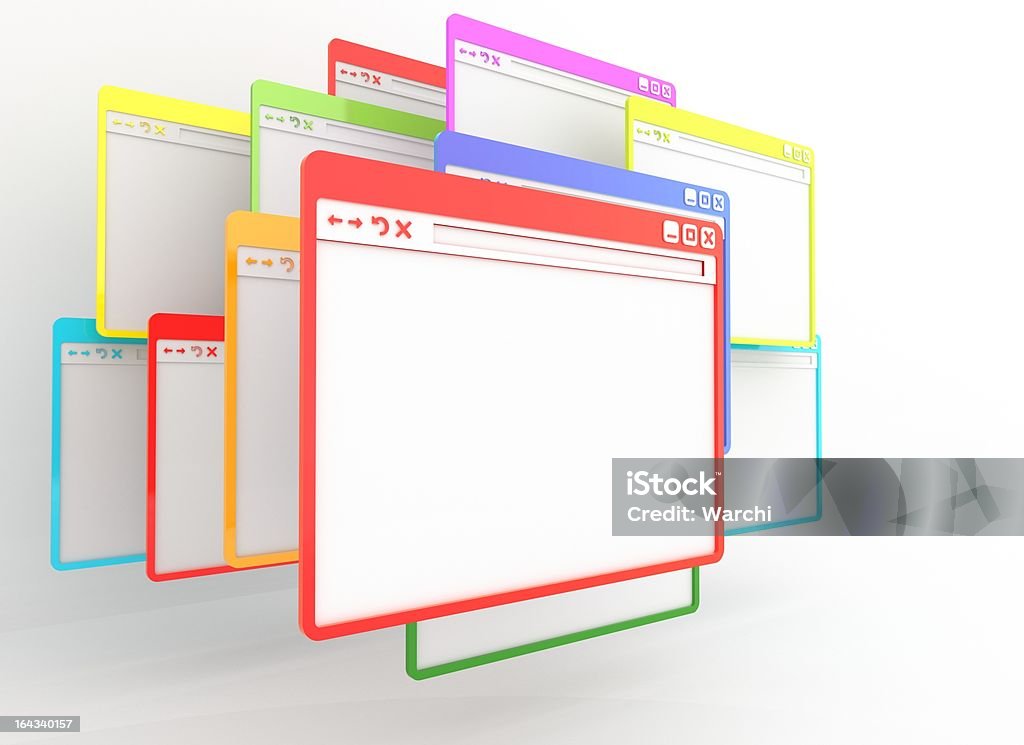 multicolored navegador de internet do windows - Royalty-free Grupo Grande de Objetos Foto de stock