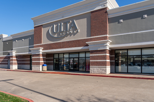 Pearland, Texas, USA - March 1, 2022: An Ulta Beauty store in Pearland, Texas, USA. Ulta Beauty is the US' largest beauty retailer and premier.