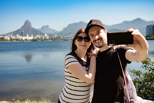 Couple taking a selfie in Rio de Janeiro