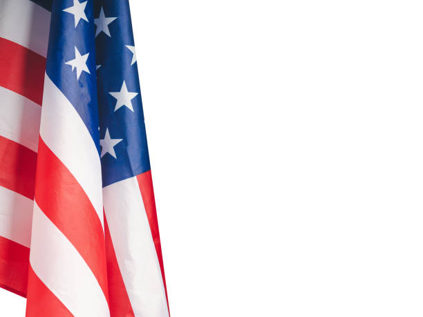 istock The American flag is on a white background 1643444151