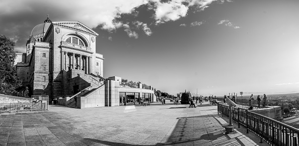 Douglas, Isle of Man,UK - 15 July 1996: Snaefell Mountain railway summit station at 2034 feet is an excellent viewpoint for visitors and tourists who can enjoy spectacular view over the island and the Irish Sea