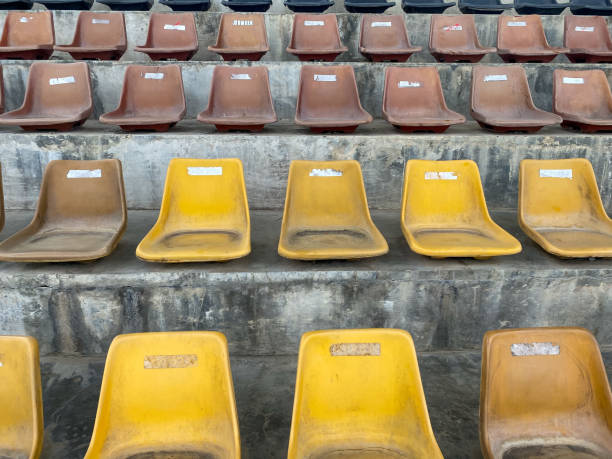 istock Colorful spectator seats in the stadium 1643454659