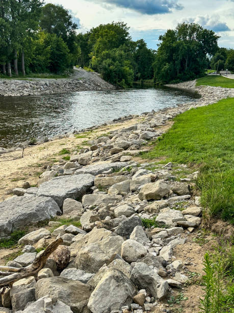 istock Cass River Rock Dam rock ramp in Frankenmuth, Michigan 1643490621