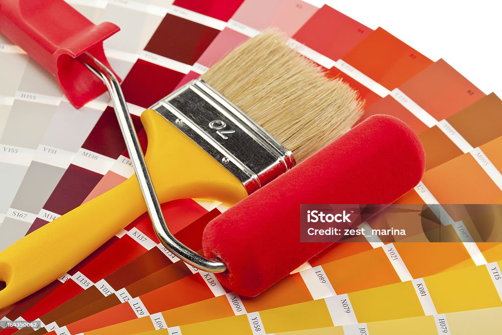 Ferramentas e amostras de cores de pintura - Foto de stock de Colorido royalty-free