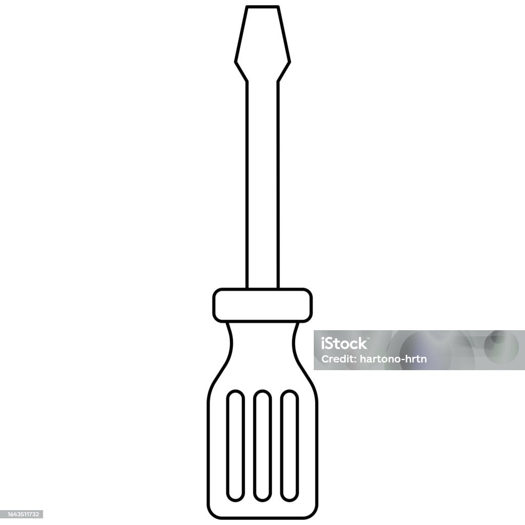 Screwdriver 2d Screwdriver Line Art Illustration Vector Illustration With Construction ...