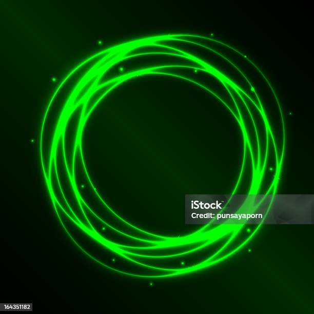 Abstrakt Hintergrund Mit Grünen Plasmakreiseffekt Stock Vektor Art und mehr Bilder von Abstrakt