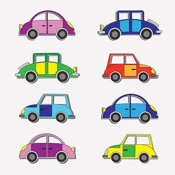 Vector illustration of Cars-stickers