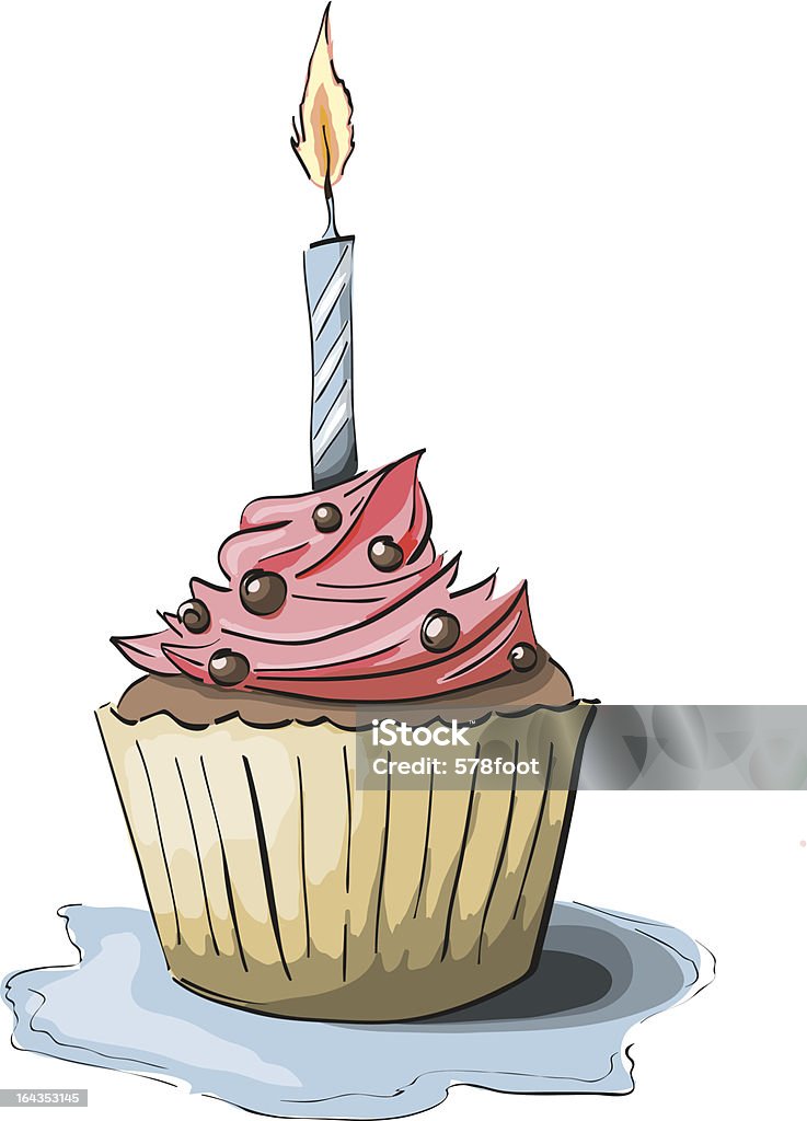 Cupcake - arte vettoriale royalty-free di Candela - Attrezzatura per illuminazione