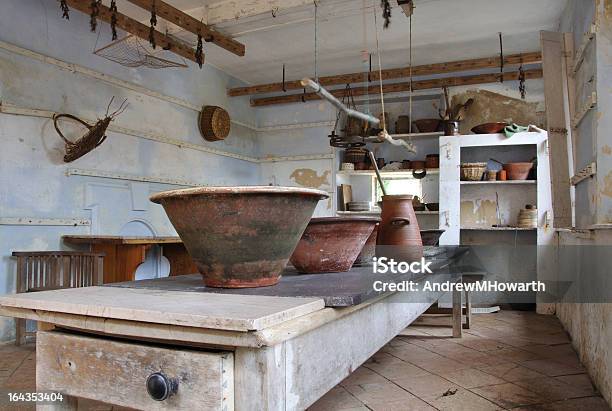 Bowls In The Dairy Stock Photo - Download Image Now - Abandoned, Art And Craft, Basket