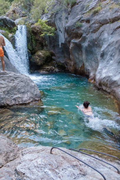 istock A beautiful mountain gorge with a river and a waterfall 1643554313