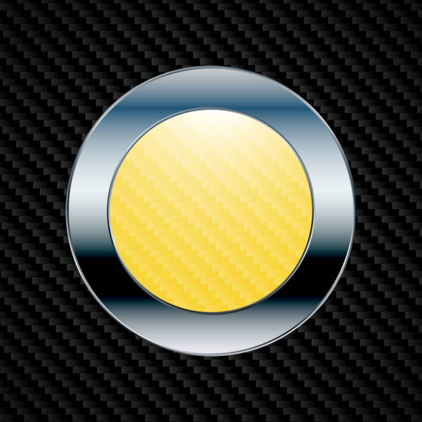 абстрактный желтый круг углерода - insignia coat of arms car chrome stock illustrations