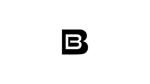 Initial Letter bb, b abstract company Logo Design animation footage clip. white and black color