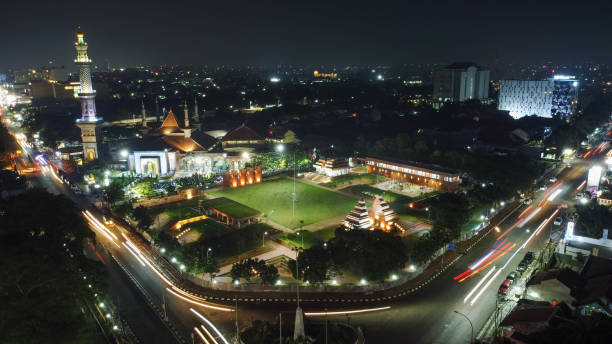 istock Aerial view, Cirebon Town Square at the night 1643637073