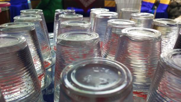 istock Mineral water in plastick cups 1643640807