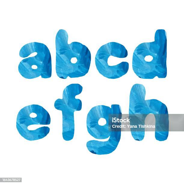 Letters In Blue Color Letters Uppercase Alphabet Blue Textured Cut Out Stock Illustration ...