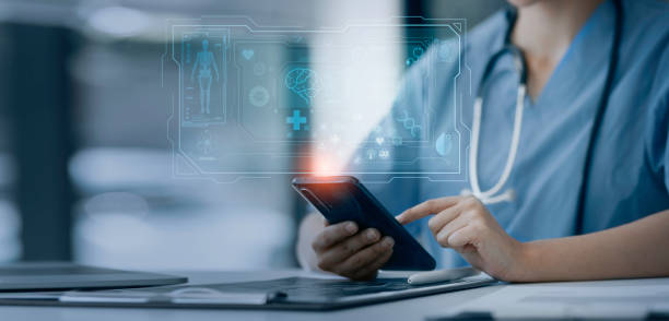 istock Doctor working on digital Smartphone. 1643690022