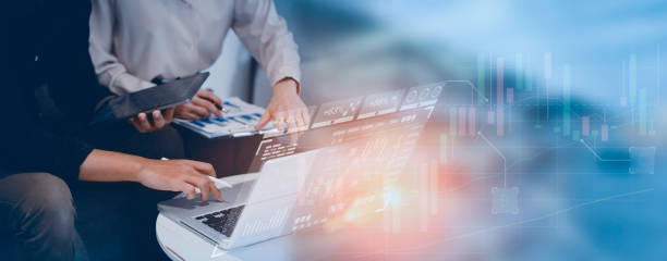 istock Group of  business hands with business financial documents. 1643690864