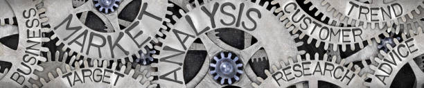 istock Metal Wheels with Market Analysis Concept 1643700976