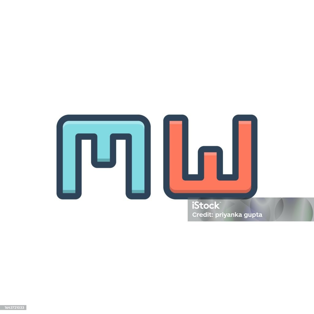 Mw Monogram Stock Illustration - Download Image Now - Alphabet, Icon ...