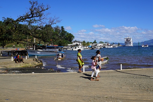 Alotau, Milne Bay Province, Papua New Guinea, August 19, 2023.\nThe harbour is busy with locals at rest or on the move at any time of the day