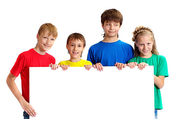 istock Happy children in bright T-shirts 164373541