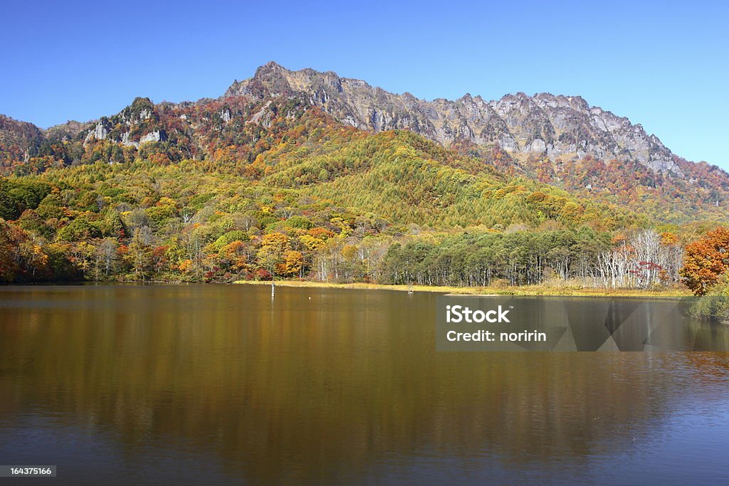 Las montañas y al estanque en otoño - Foto de stock de Agua libre de derechos