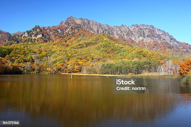 Las Montañas Y Al Estanque En Otoño Foto de stock y más banco de imágenes de Agua - Agua, Aire libre, Amarillo - Color